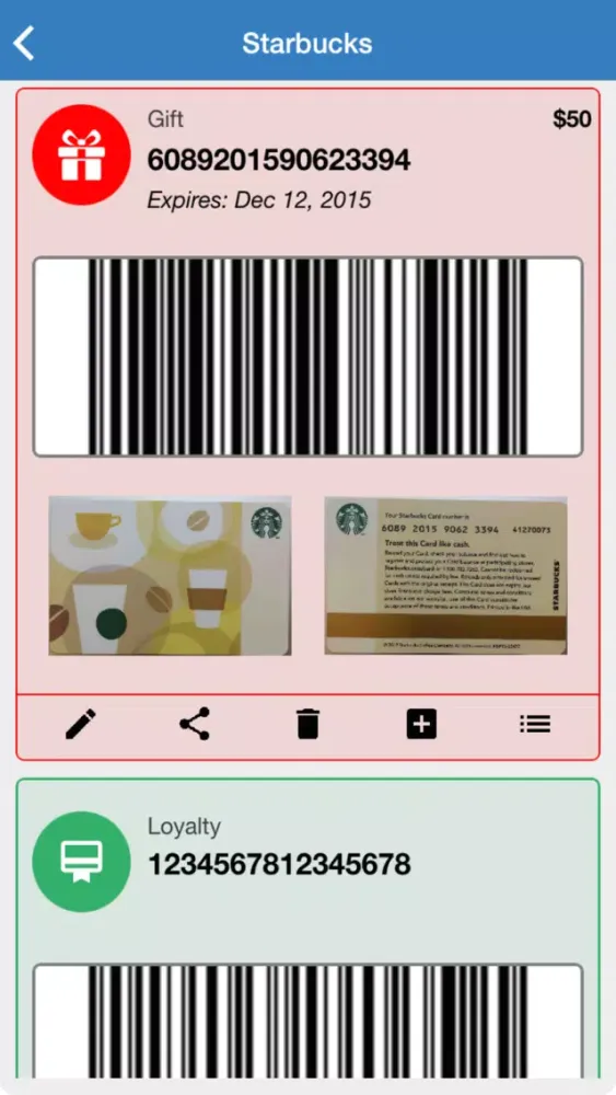 Capturas de tela do Gift Card Wallet - PocketZee