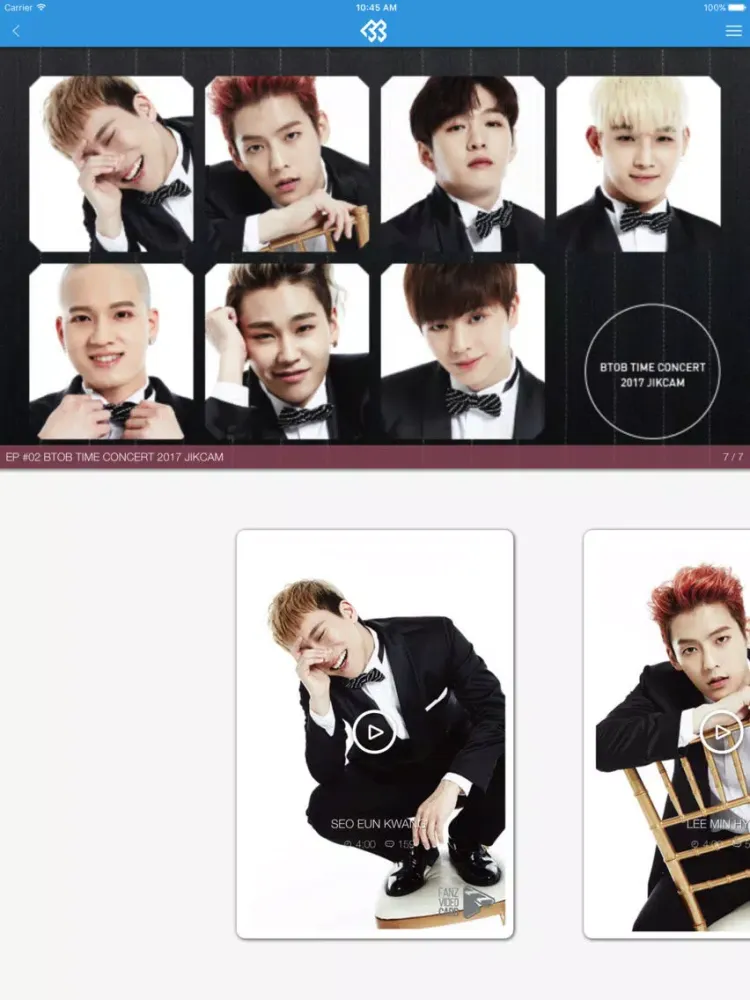 Tangkapan layar FANZ (팬즈) iPad 