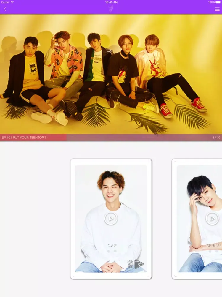 Tangkapan layar FANZ (팬즈) iPad 