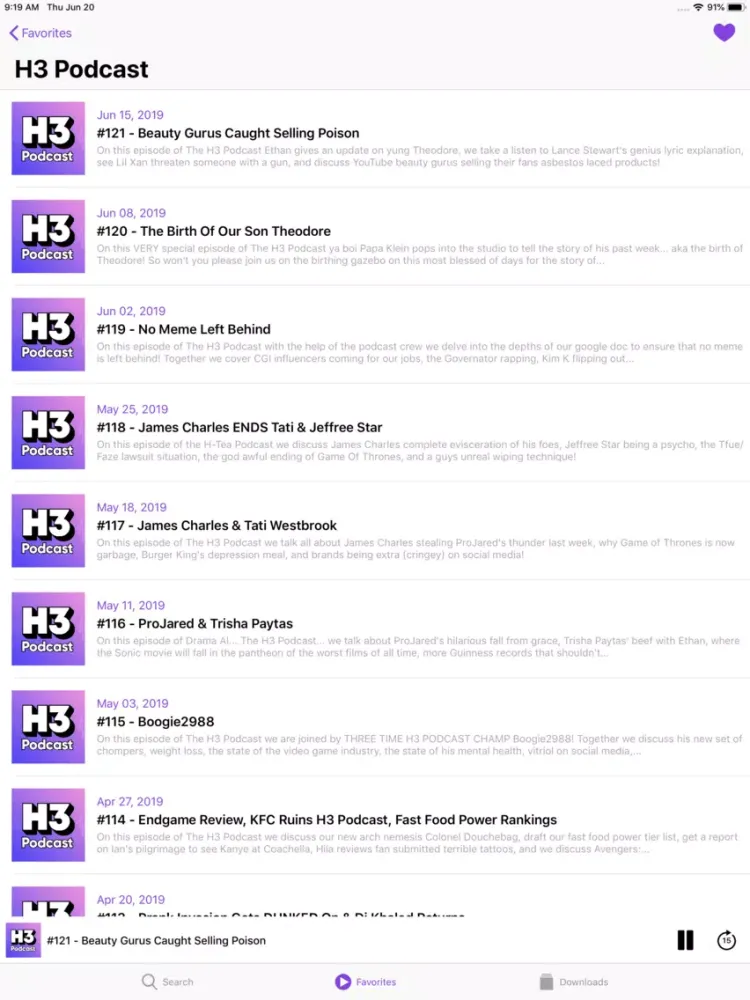 Podcast Player App iPad  স্ক্রিনশট
