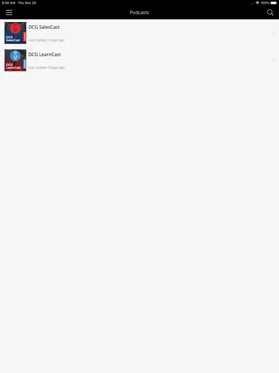 Ảnh chụp màn hình của Lenovo Podcasts iPad 