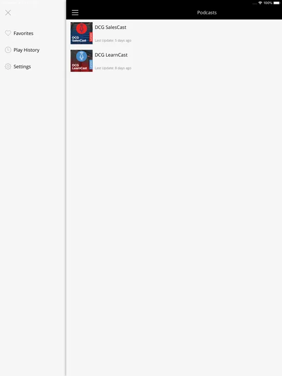 Ảnh chụp màn hình của Lenovo Podcasts iPad 