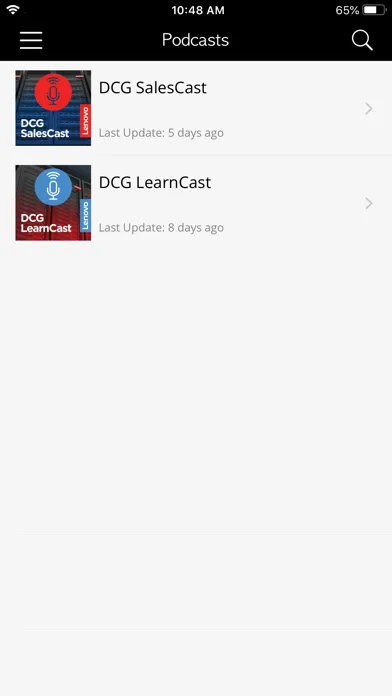 Ảnh chụp màn hình của Lenovo Podcasts