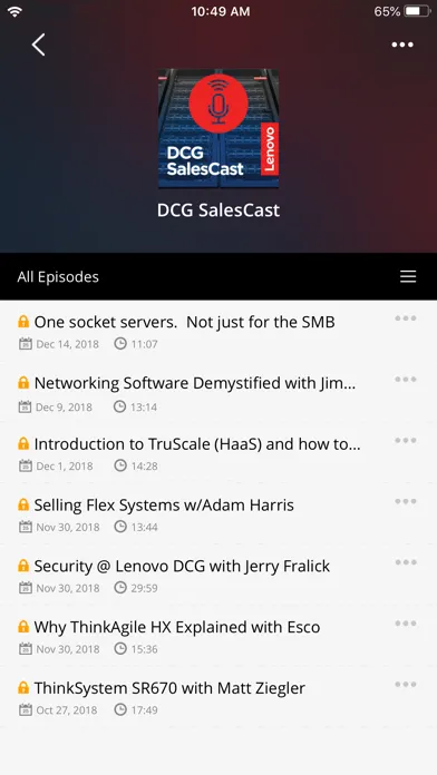 Ảnh chụp màn hình của Lenovo Podcasts