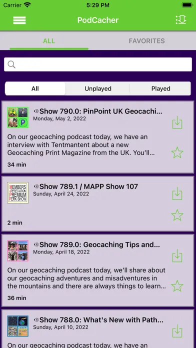 Capturas de pantalla de PodCacher: Geocaching Goodness