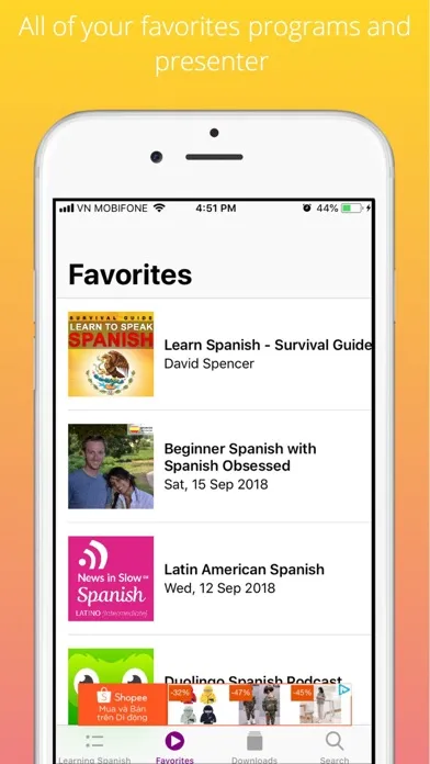 Learning Spanish Course Screenshots