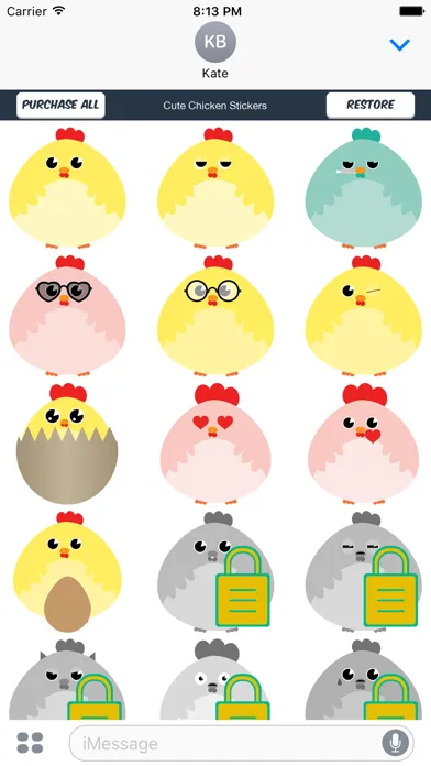 Скриншоты Cute Chicken Stickers