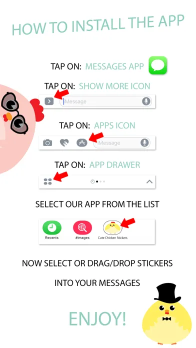Скриншоты Cute Chicken Stickers