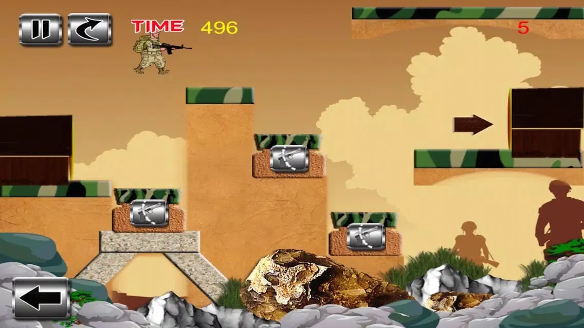 Tangkapan layar Silly Soldier - Arms vs. Fist Will Pull The Trigger