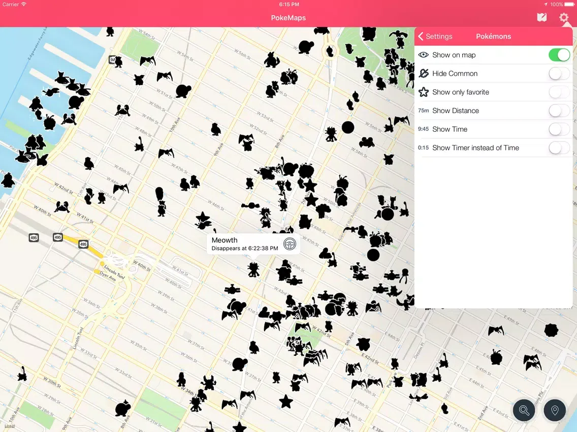 Tangkapan layar Pokemaps: Find & Catch any Pokemons for Pokémon GO iPad 