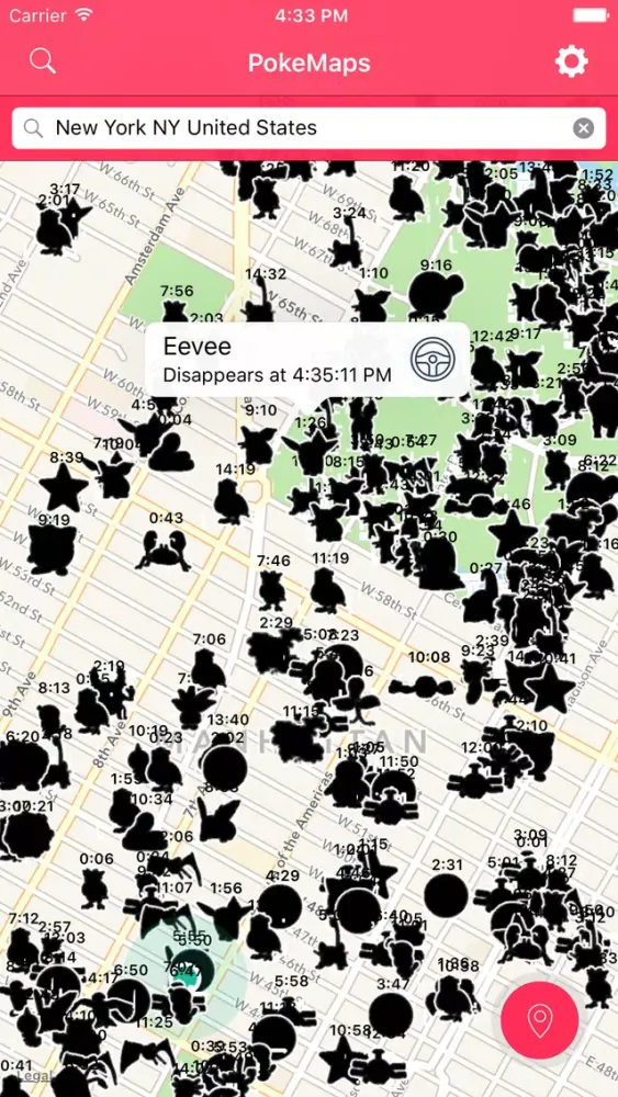 Tangkapan layar Pokemaps: Find & Catch any Pokemons for Pokémon GO
