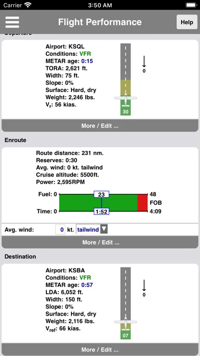 Zrzuty ekranu PA28 Performance