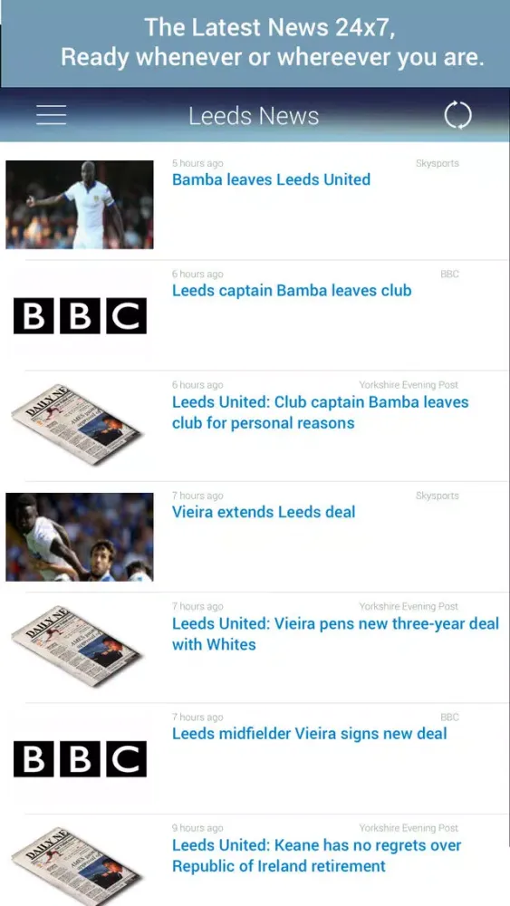 Capturas de pantalla de Leeds News