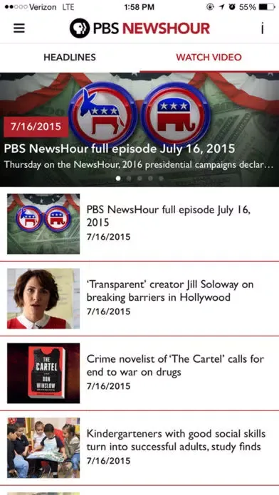 Capturas de tela do PBS NEWSHOUR - Official