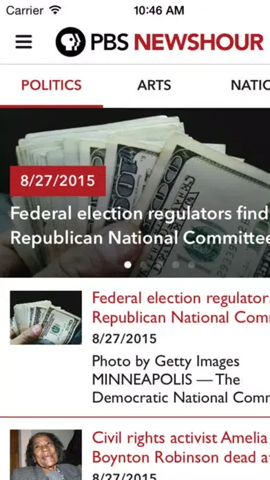 Capturas de tela do PBS NEWSHOUR - Official