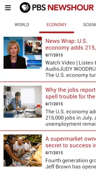 Capturas de tela do PBS NEWSHOUR - Official