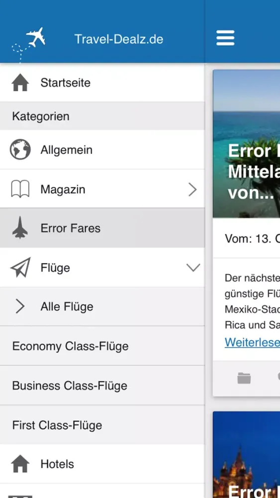 Zrzuty ekranu Travel-Dealz
