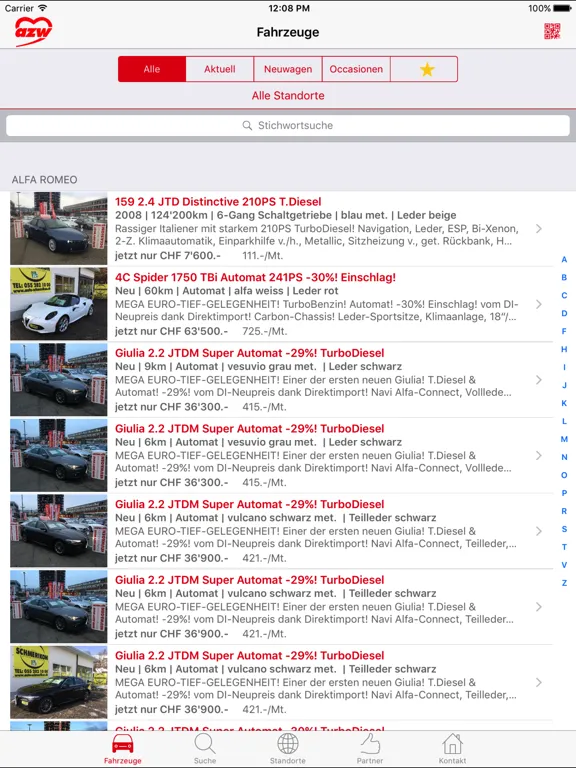 auto züri west iPad 應用截圖
