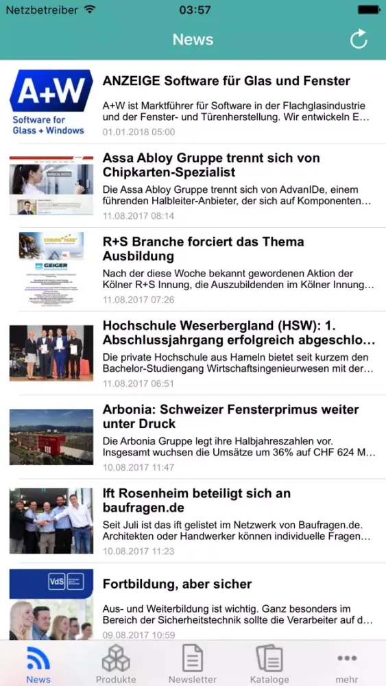 Screenshot di GLASWELT