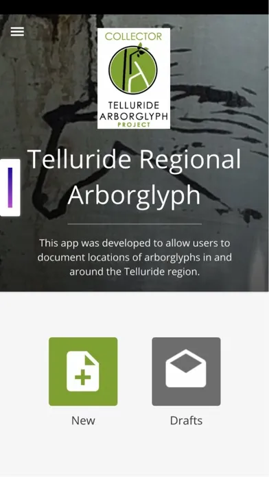 Tangkapan layar Telluride Arborglyph Collector
