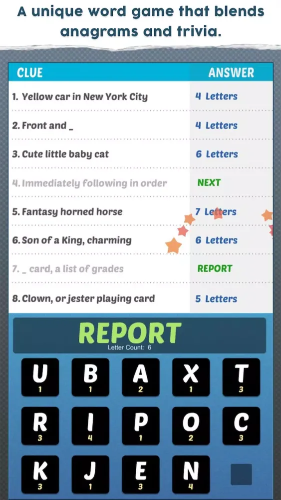 Ảnh chụp màn hình của Clue Word