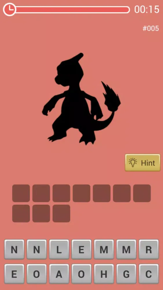 Tangkapan layar PokeQuiz for Pokemon Fans