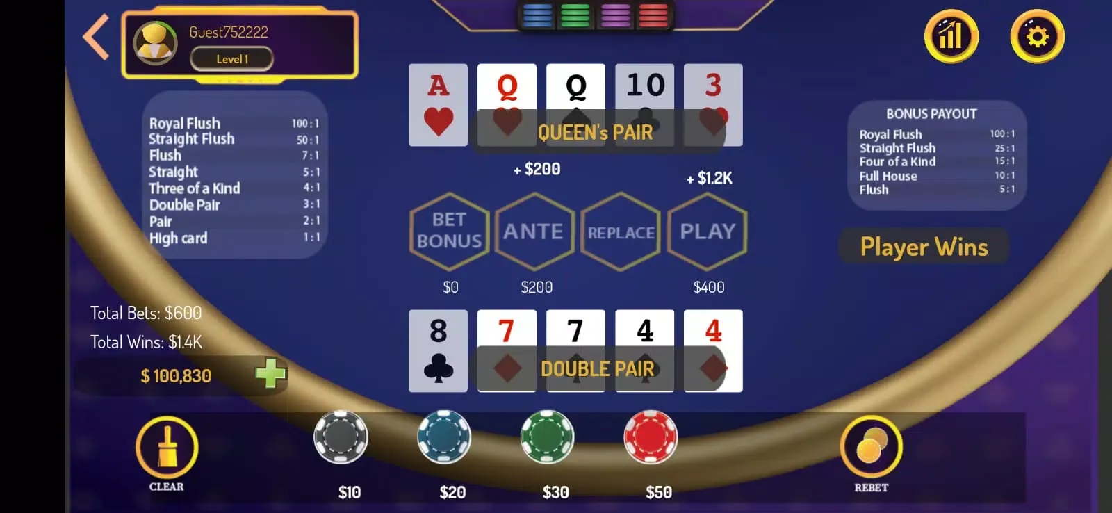 5 Card Draw Poker Offline应用截图
