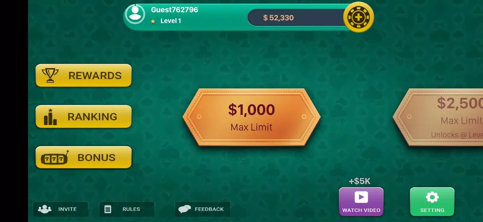 Tangkapan layar Ultimate Texas Holdem Offline