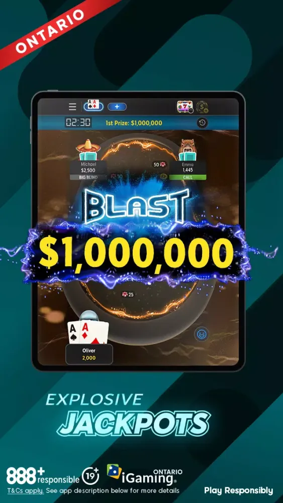 Ảnh chụp màn hình của 888 poker Ontario Cash Games