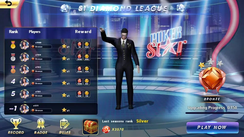 Tangkapan skrin Poker Star: Texas Hold'em
