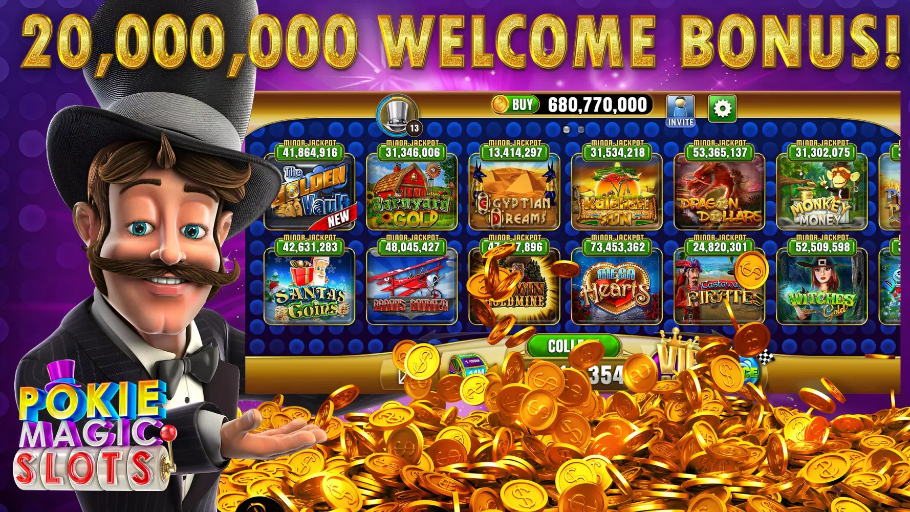 ภาพหน้าจอของ Pokie Magic Casino Slots