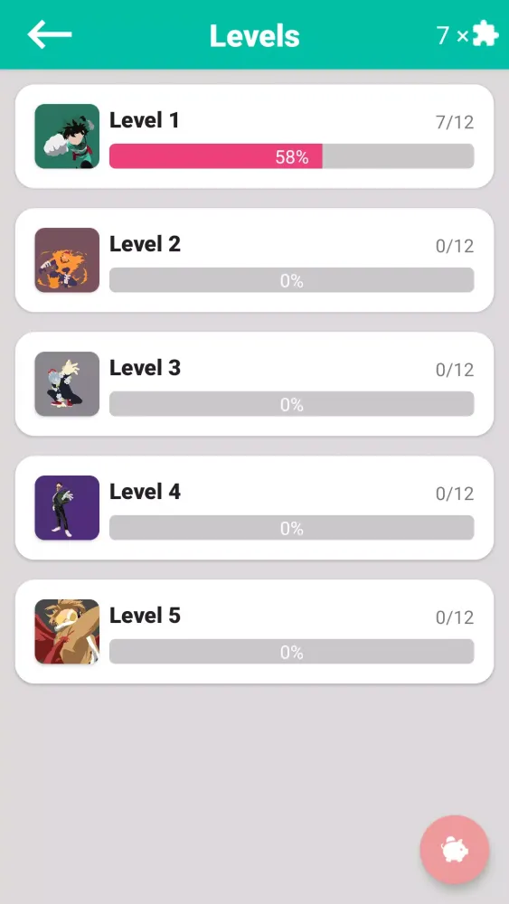 Hero Academia Anime Quiz Game Screenshots