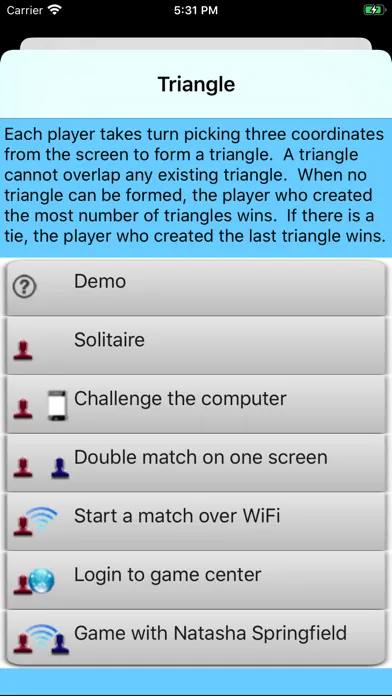 Capturas de tela do Triangle Game