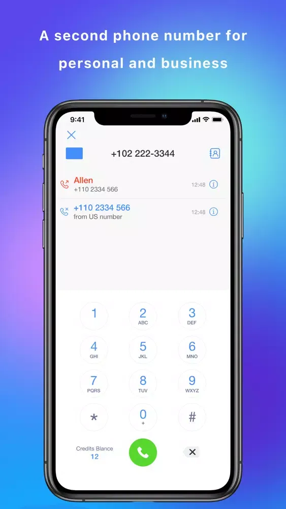 2nd Number: WiFi Call & Text Screenshots