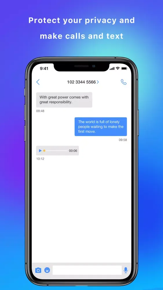 2nd Number: WiFi Call & Text Screenshots