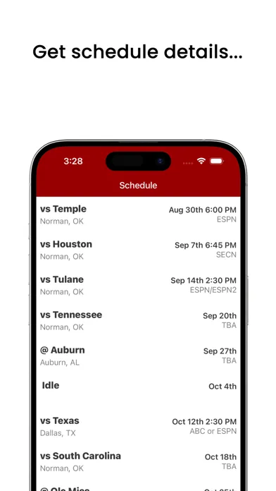 SoonerApp Oklahoma Football স্ক্রিনশট