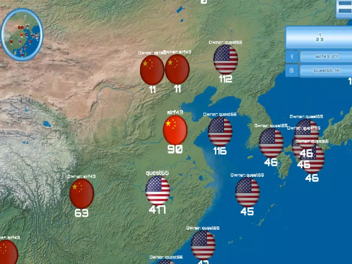 Tangkapan layar Conquer the World.io iPad 