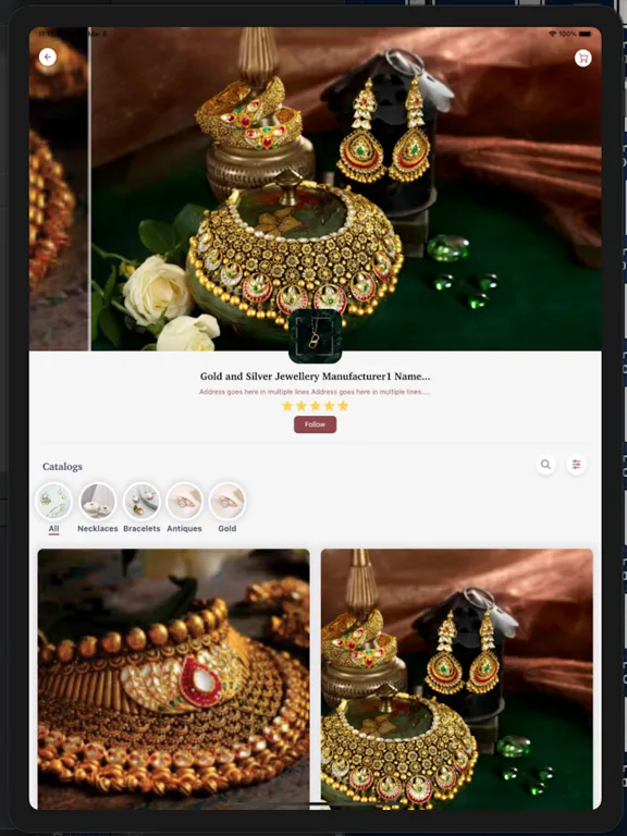 Capturas de tela do B2BJewellery iPad 