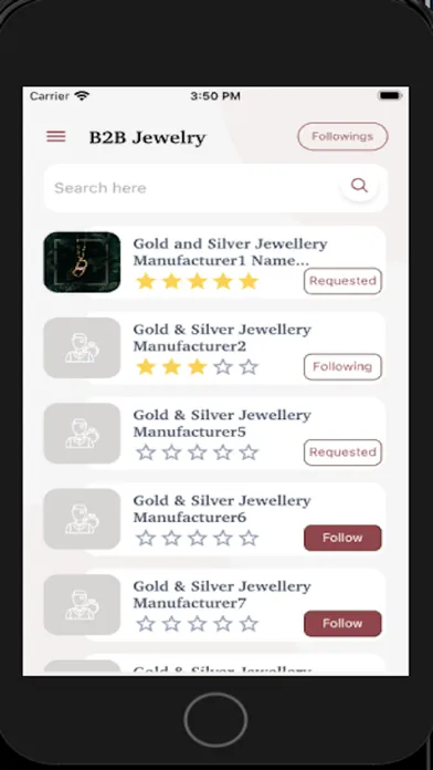 Capturas de tela do B2BJewellery