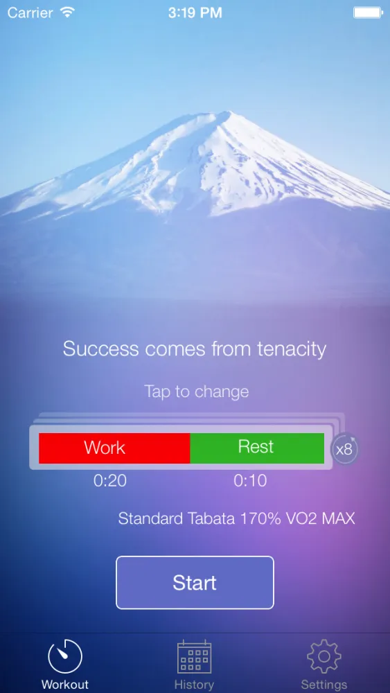 Ảnh chụp màn hình của Tabata Timer for HIIT and Interval Trainings