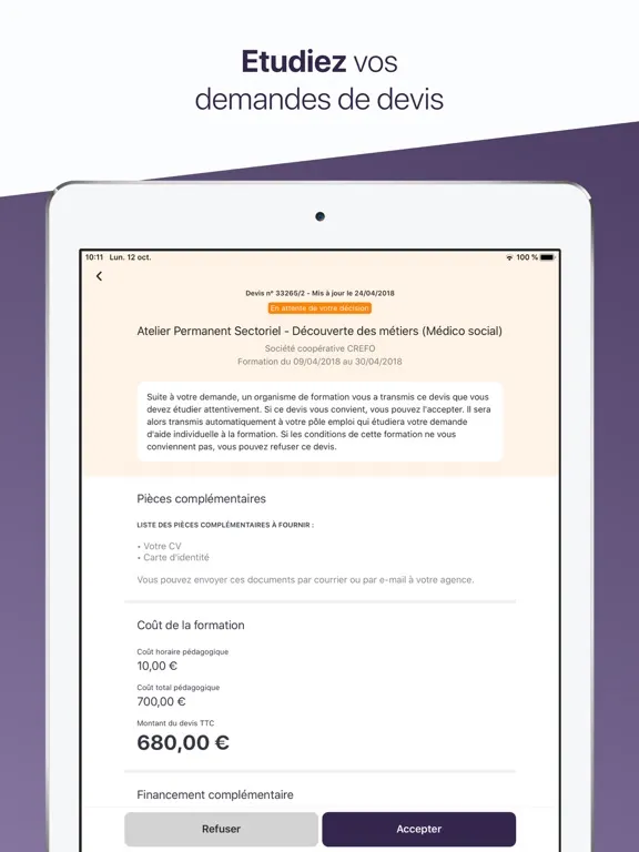 تصاویر Ma Formation - France Travail iPad 