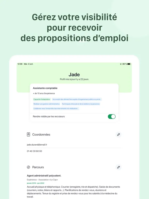 Zrzuty ekranu Mes Offres - France Travail iPad 