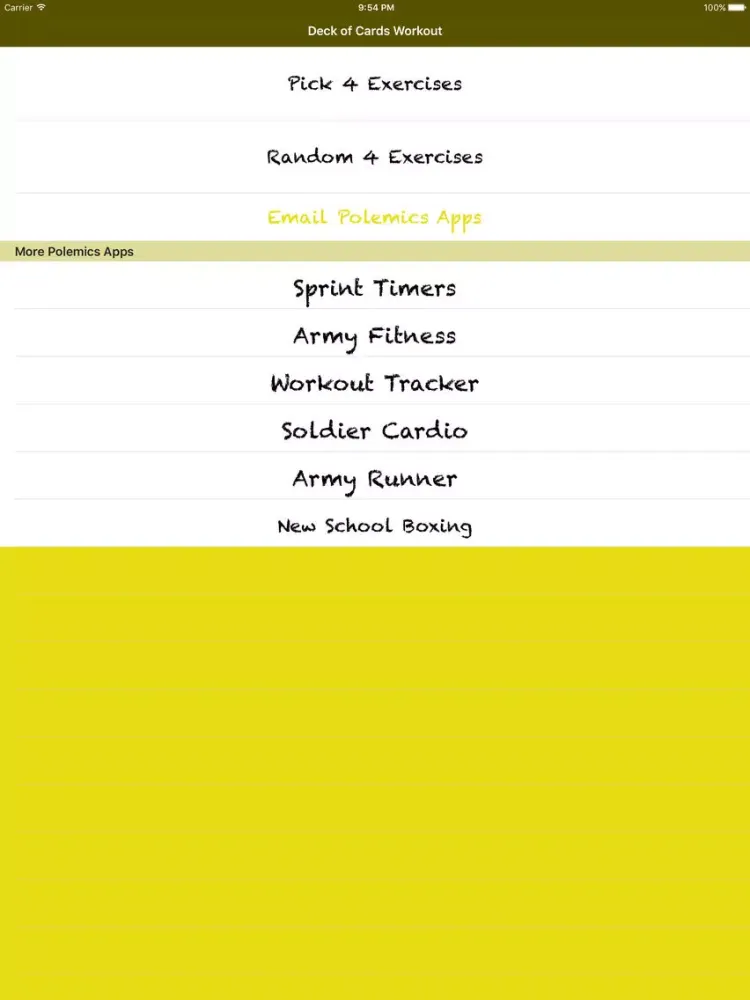 ภาพหน้าจอของ Deck of Cards Workout iPad 