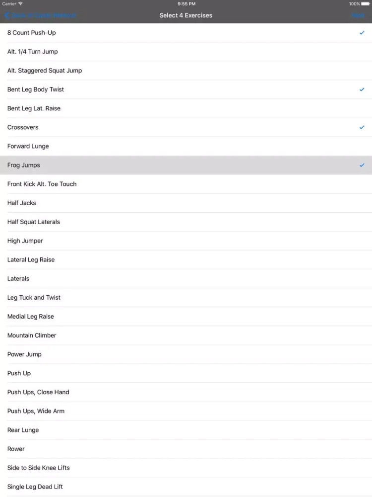 ภาพหน้าจอของ Deck of Cards Workout iPad 
