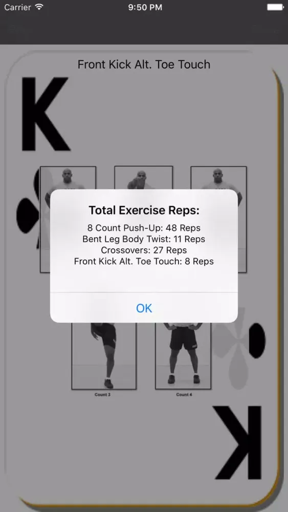 ภาพหน้าจอของ Deck of Cards Workout