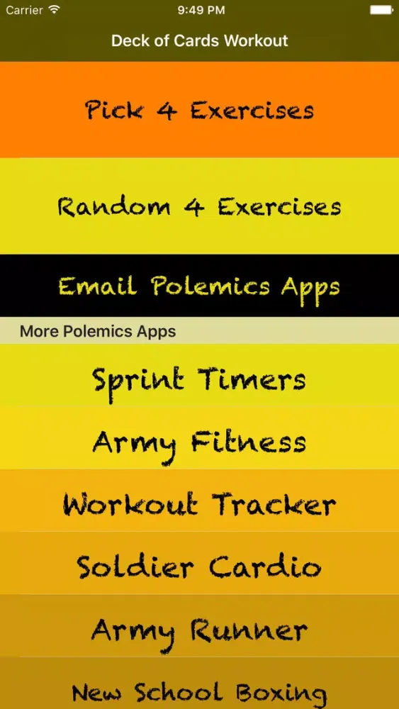 ภาพหน้าจอของ Deck of Cards Workout
