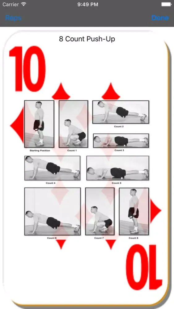 ภาพหน้าจอของ Deck of Cards Workout