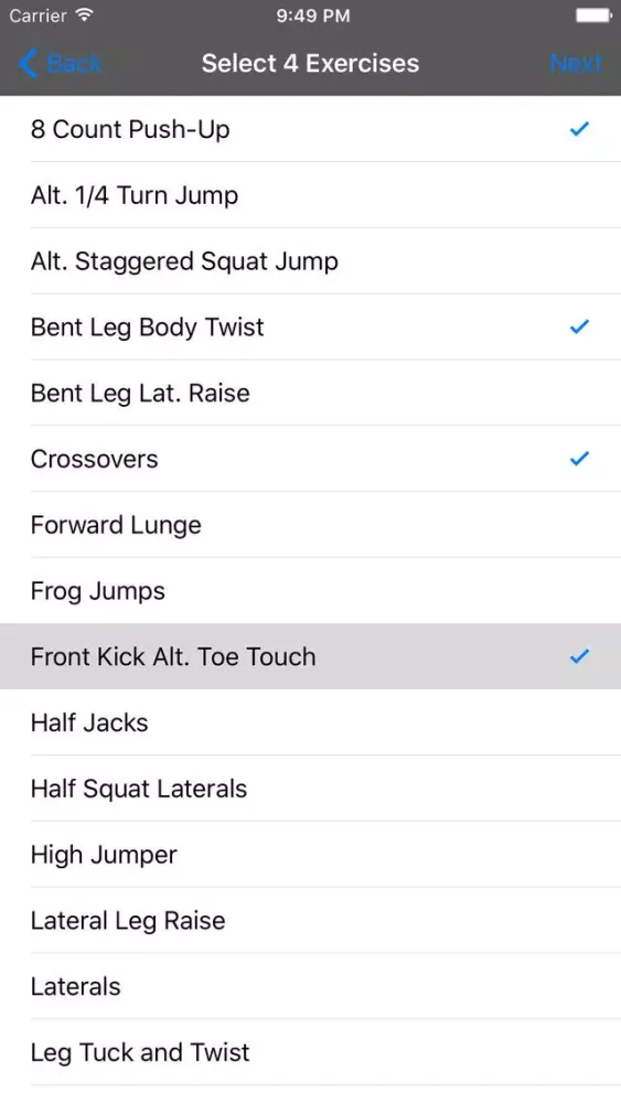 ภาพหน้าจอของ Deck of Cards Workout