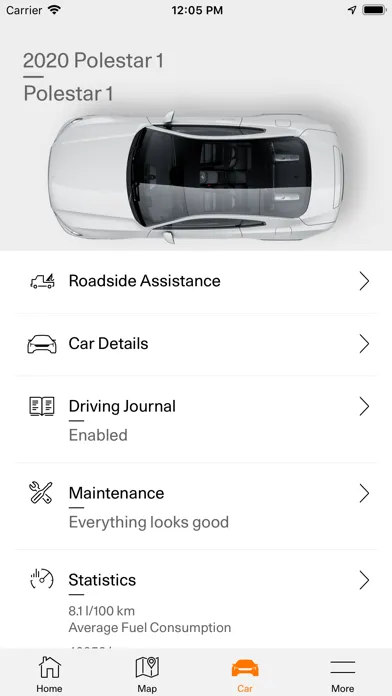 Zrzuty ekranu Polestar 1 Connect