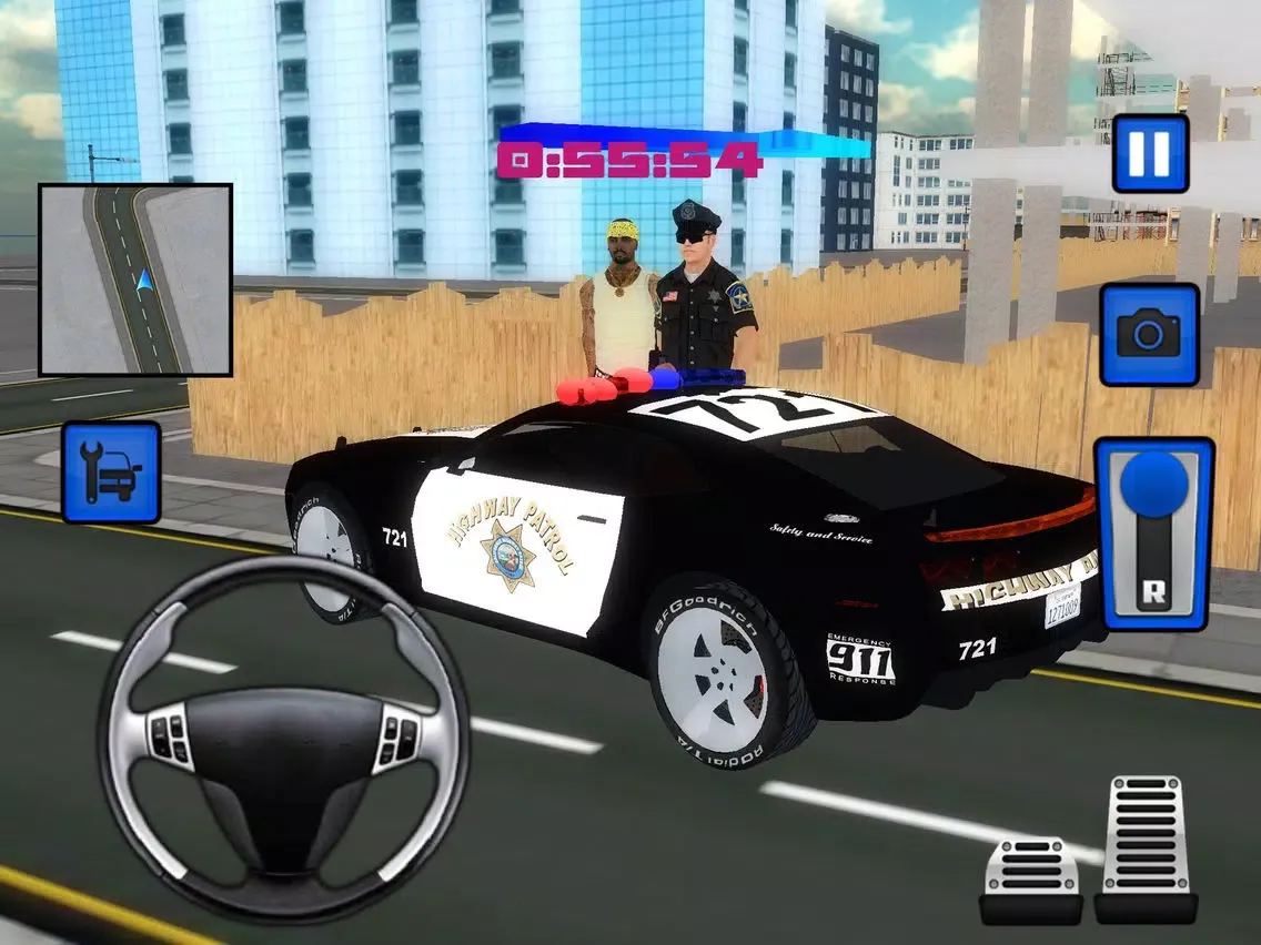 The Police Car Driver City parking 3d Simulator iPad  Screenshots